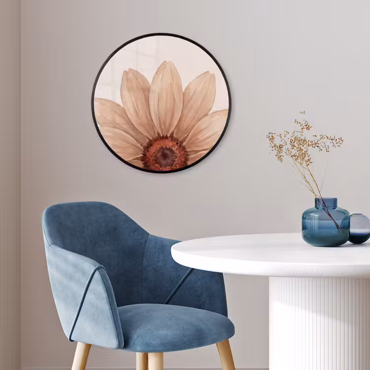 Bloemen - Bloemblad - Natuur - Aquarel - Beige Fotolijst rond zonder passe partout klein -sfeer2