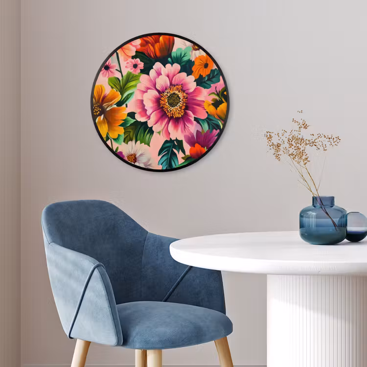 Bloemen - Kleurrijk - Roze Fotolijst rond zonder passe partout klein -sfeer2