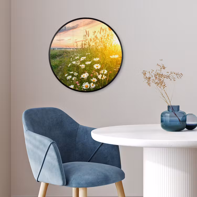 Bloemen - Madelief - Natuur - Zon - Horizon Fotolijst rond zonder passe partout klein -sfeer2