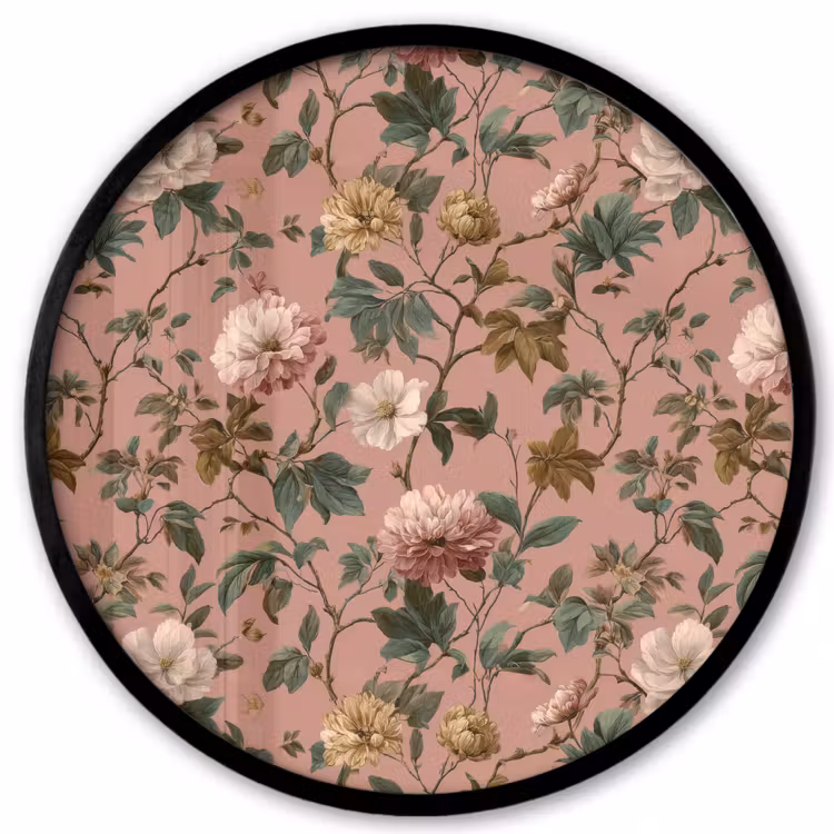 Bloemen - Klassiek - Roze Fotolijst rond zonder passe partout klein 856 -3d