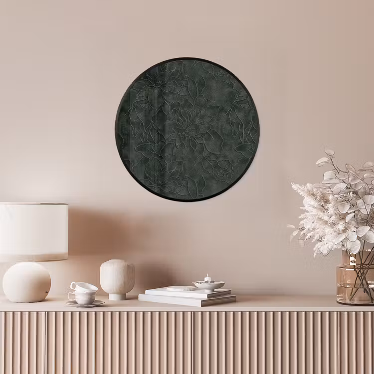 Bloemen - Lijnen - Groen Fotolijst rond zonder passe partout klein 856 -sfeer3