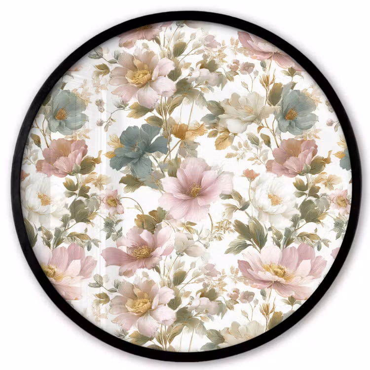 Bloemen - Patroon - Pastel Fotolijst rond zonder passe partout klein 856 -3d