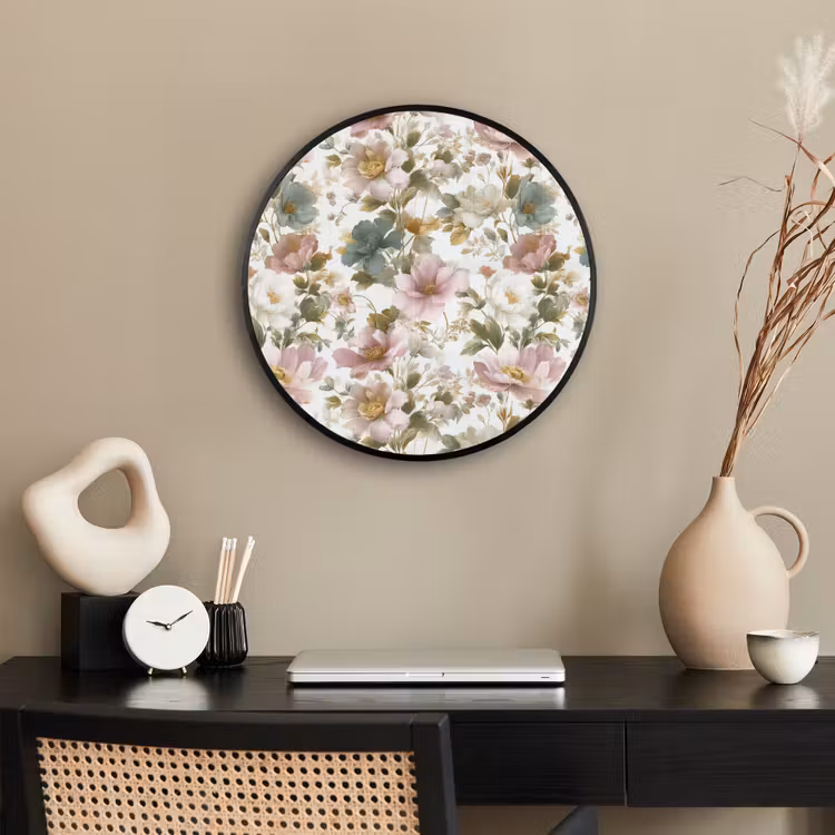 Bloemen - Patroon - Pastel Fotolijst rond zonder passe partout klein 856 -sfeer1