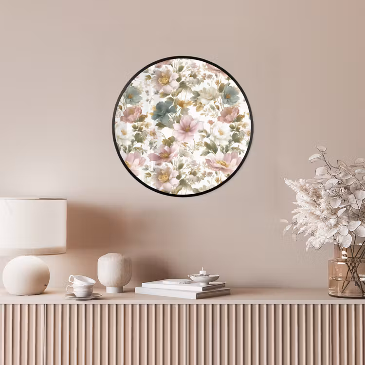 Bloemen - Patroon - Pastel Fotolijst rond zonder passe partout klein 856 -sfeer3