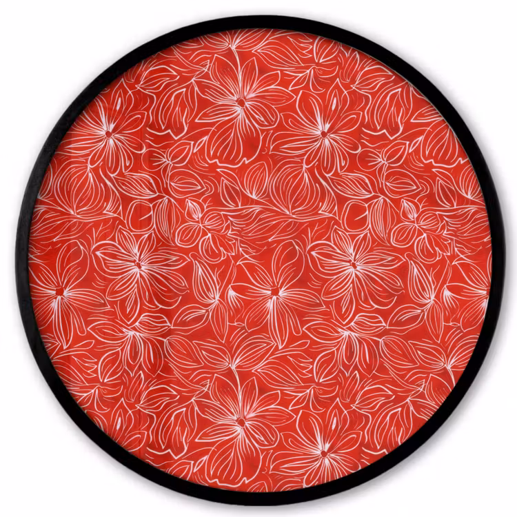 Bloemen - Patroon - Rood Fotolijst rond zonder passe partout klein 856 -3d