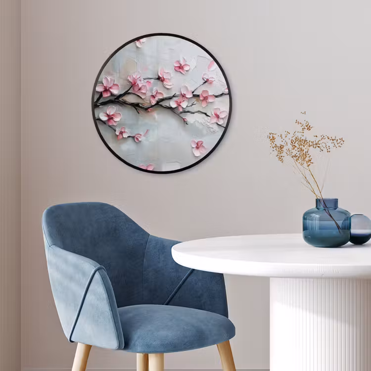 Bloesem - Kunstzinnig - Roze - Sakura Fotolijst rond zonder passe partout klein -sfeer2