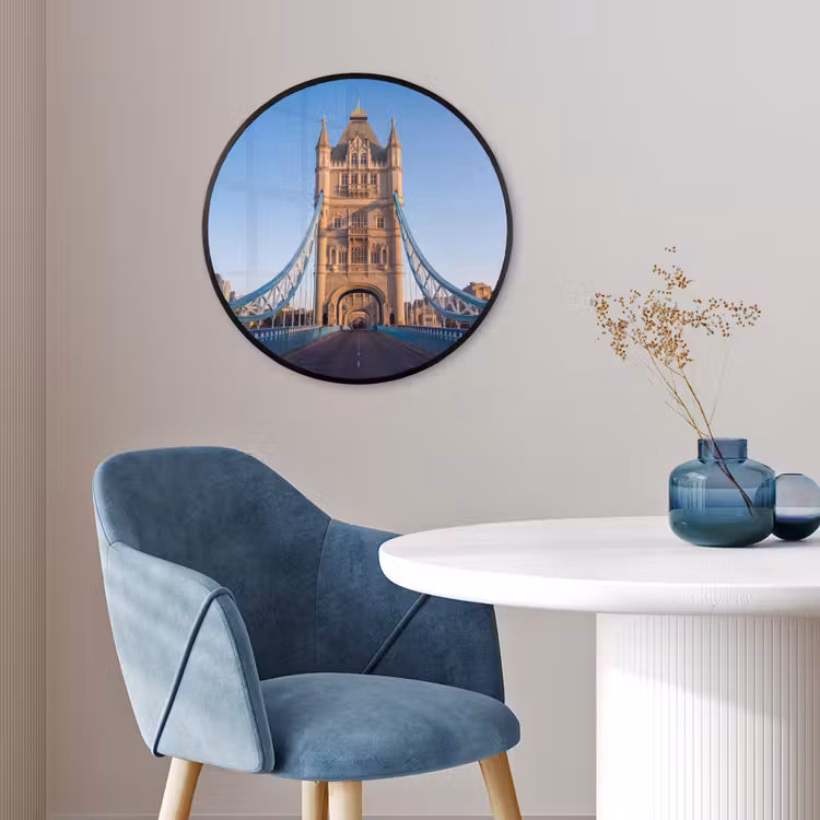 Brug - Toren - Architectuur - Klassiek - Blauw Fotolijst rond zonder passe partout klein -sfeer2
