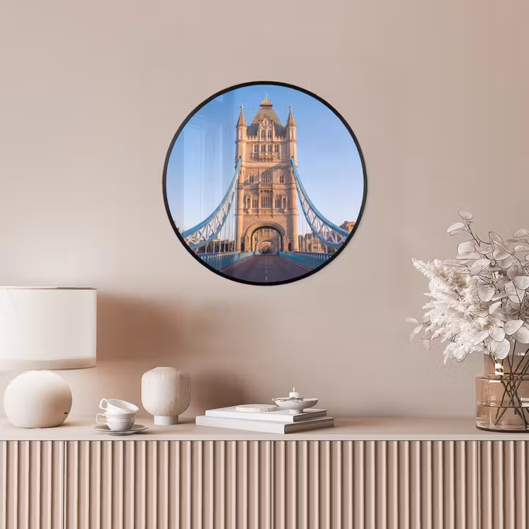 Brug - Toren - Architectuur - Klassiek - Blauw Fotolijst rond zonder passe partout klein -sfeer3