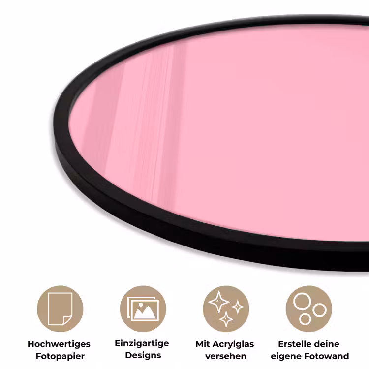Bubblegum - Pink - Roze Fotolijst rond zonder passe partout klein 856 -closeup_DE
