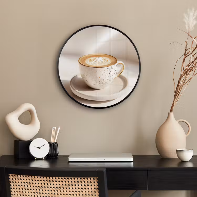 Cappuccino - Schuim - Schotel - Beige Fotolijst rond zonder passe partout klein -sfeer1