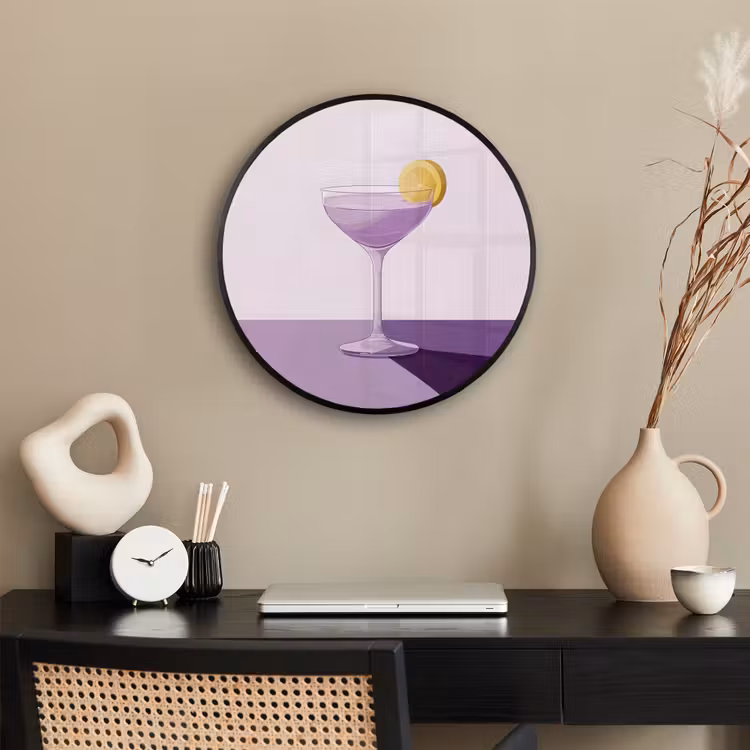 Cocktail - Paars - Minimalistisch - Citroen Fotolijst rond zonder passe partout klein -sfeer1