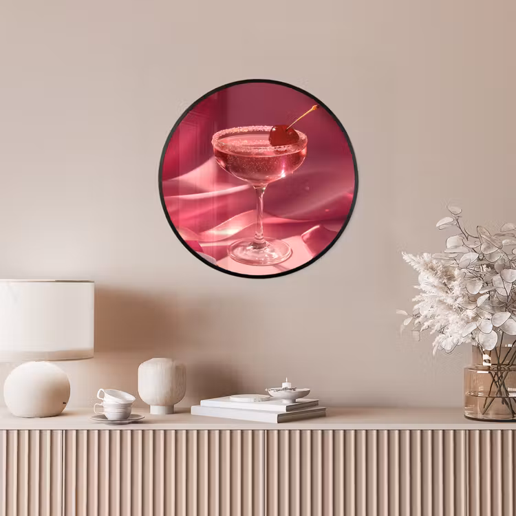 Cocktail - Pink - Luxe Fotolijst rond zonder passe partout klein -sfeer3