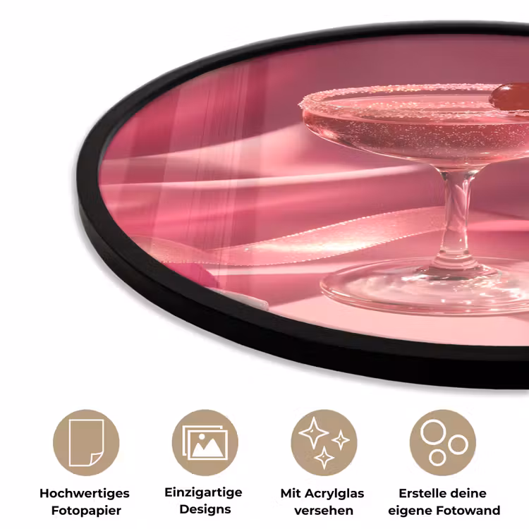 Cocktail - Pink - Luxe Fotolijst rond zonder passe partout klein -closeup_DE