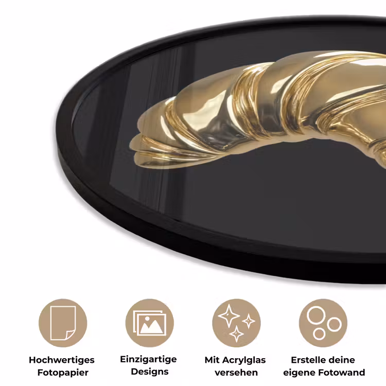 Croissant - Brood - Goud - Zwart Fotolijst rond zonder passe partout klein -closeup_DE