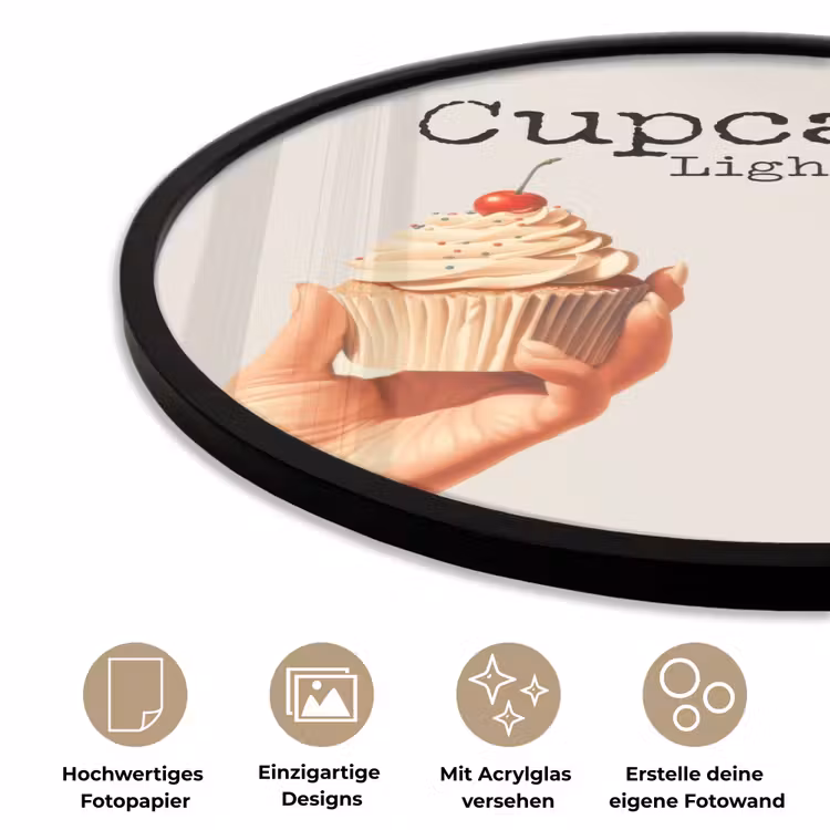 Cupcake - Zoet - Kers Fotolijst rond zonder passe partout klein -closeup_DE