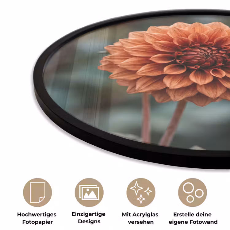 Dahlia - Bloem - Natuur - Sfeervol Fotolijst rond zonder passe partout klein -closeup_DE