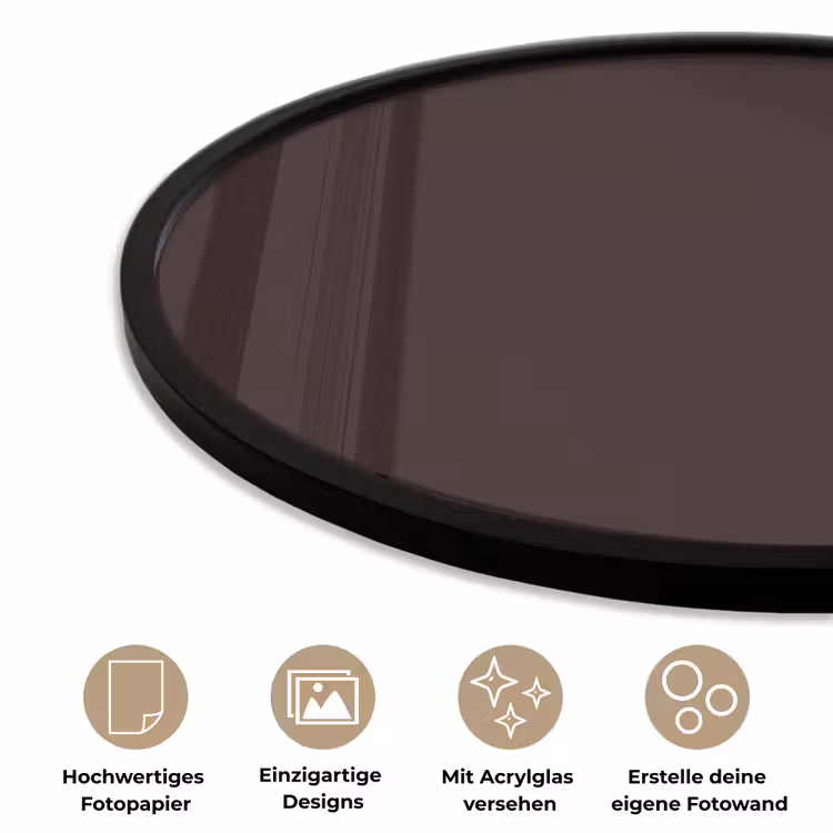 Deep - Obsidian - Bruin Fotolijst rond zonder passe partout klein 856 -closeup_DE