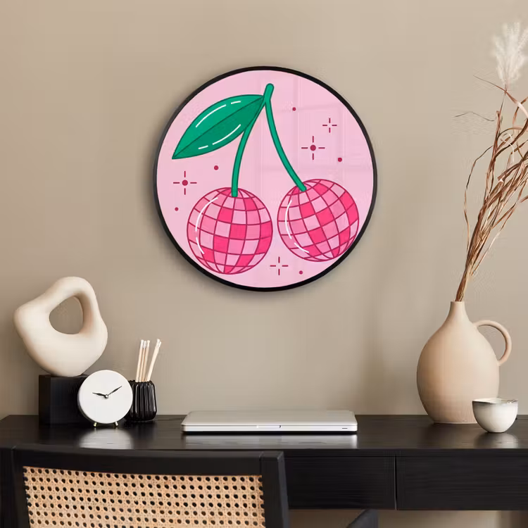 Decoratie - Disco-bal - Feest - Roze Fotolijst rond zonder passe partout klein -sfeer1