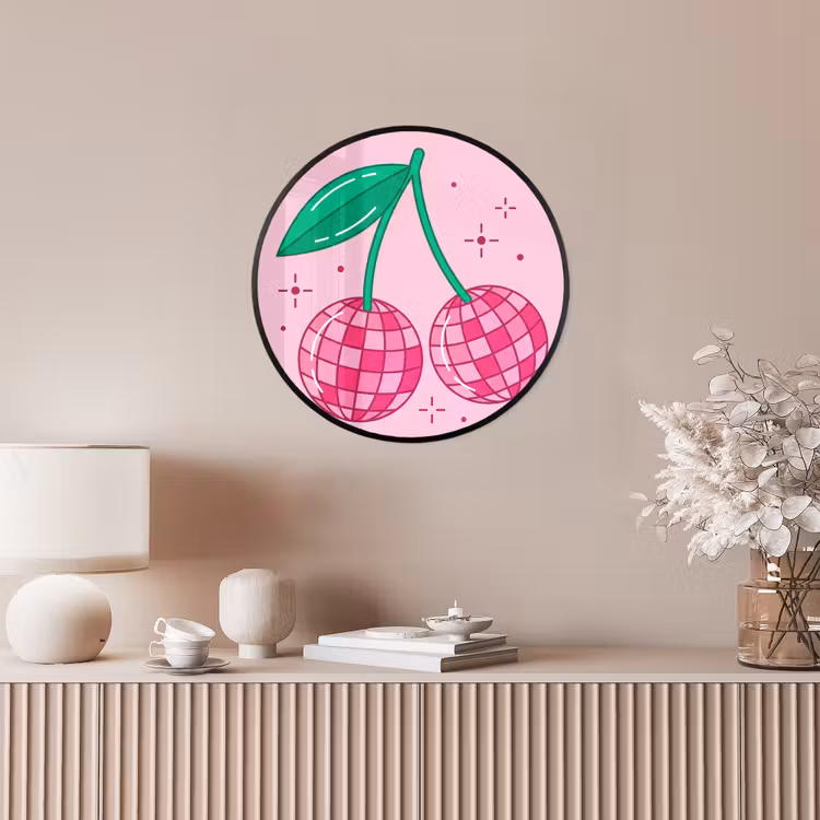 Decoratie - Disco-bal - Feest - Roze Fotolijst rond zonder passe partout klein -sfeer3