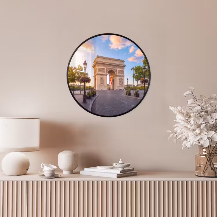 Monument - Parijs - Zonsondergang - Architectuur - Goud Fotolijst rond zonder passe partout klein -sfeer3