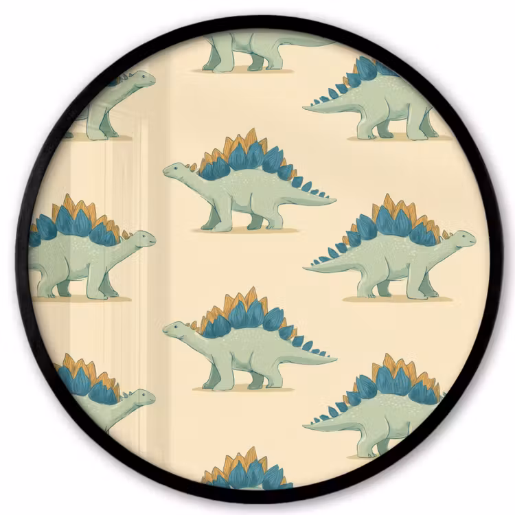 Dino - Patroon - Groen Fotolijst rond zonder passe partout klein 856 -3d