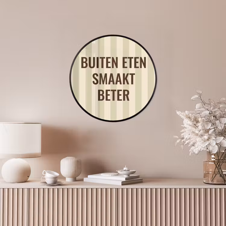 Buiten - Quote - Strepen - Zomer Fotolijst rond zonder passe partout klein -sfeer3