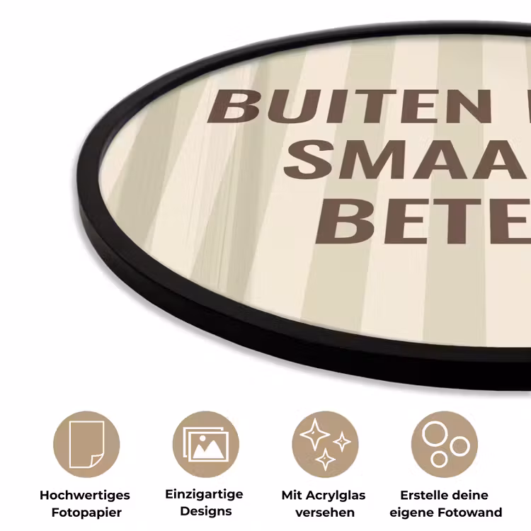 Buiten - Quote - Strepen - Zomer Fotolijst rond zonder passe partout klein -closeup_DE