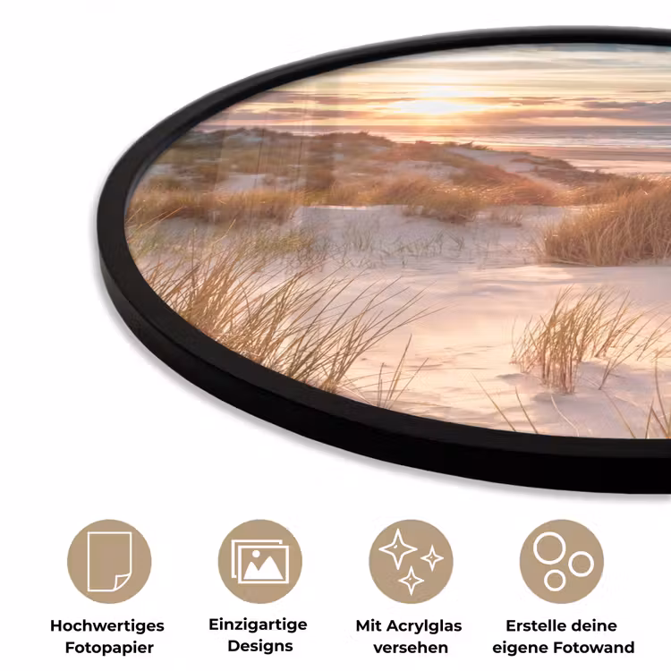Duin - Planten - Zonsondergang - Strand - Zee Fotolijst rond zonder passe partout klein -closeup_DE