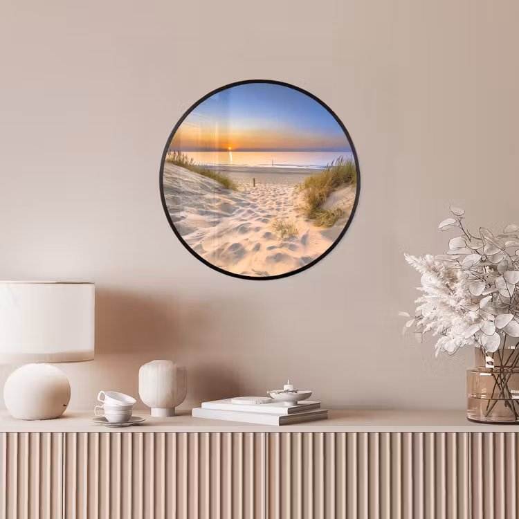 Duin - Zonsondergang - Horizon - Strand - Gras Fotolijst rond zonder passe partout klein -sfeer3