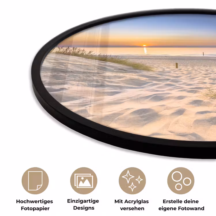 Duin - Zonsondergang - Horizon - Strand - Gras Fotolijst rond zonder passe partout klein -closeup_DE