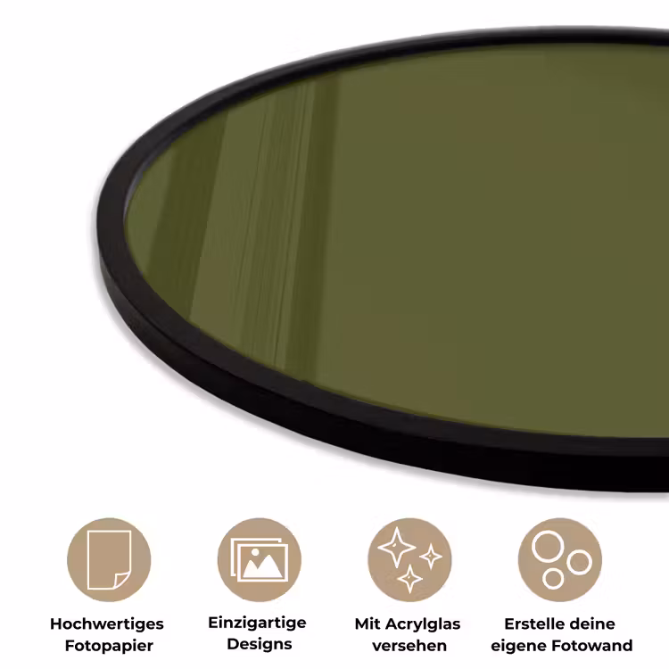 Dark - Olive - Groen Fotolijst rond zonder passe partout klein 856 -closeup_DE