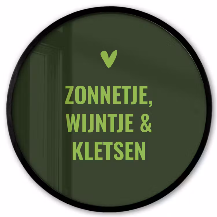 Donkergroen - Quote - Zon - Zomer Fotolijst rond zonder passe partout klein -3d