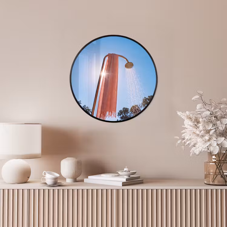 Douche - Water - Zomer - Blauw Fotolijst rond zonder passe partout klein -sfeer3