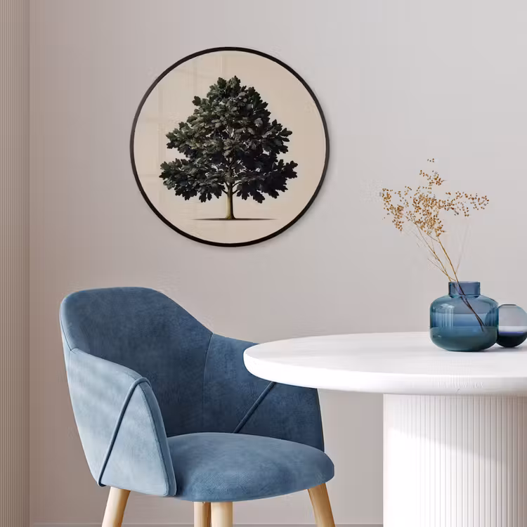 Eikenboom - Schaduw - Egaal Fotolijst rond zonder passe partout klein -sfeer2