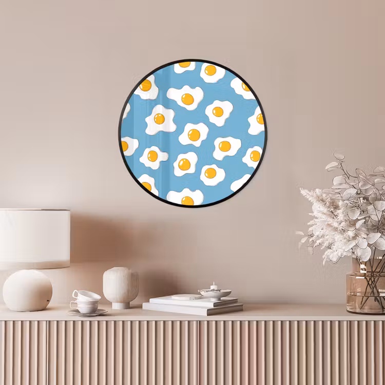 Eieren - Dooiers - Blauw Fotolijst rond zonder passe partout klein 856 -sfeer3
