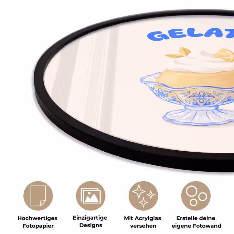 IJs - Citroen - Illustratie - Geel - Dessert Fotolijst rond zonder passe partout klein -closeup_DE