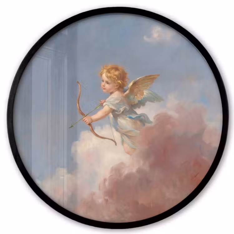 Engel - Pijl en boog - Mythologie - Klassiek Fotolijst rond zonder passe partout klein -3d