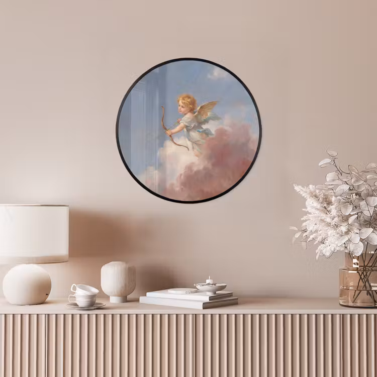 Engel - Pijl en boog - Mythologie - Klassiek Fotolijst rond zonder passe partout klein -sfeer3
