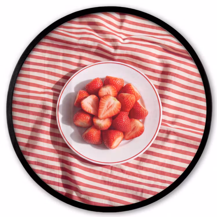 Eten - Aardbeien - Fruit - Zomer - Rood Fotolijst rond zonder passe partout klein -3d