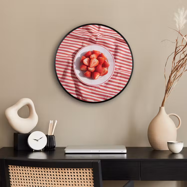 Eten - Aardbeien - Fruit - Zomer - Rood Fotolijst rond zonder passe partout klein -sfeer1
