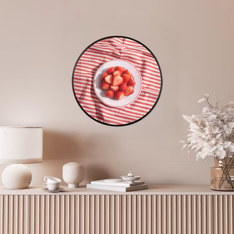 Eten - Aardbeien - Fruit - Zomer - Rood Fotolijst rond zonder passe partout klein -sfeer3