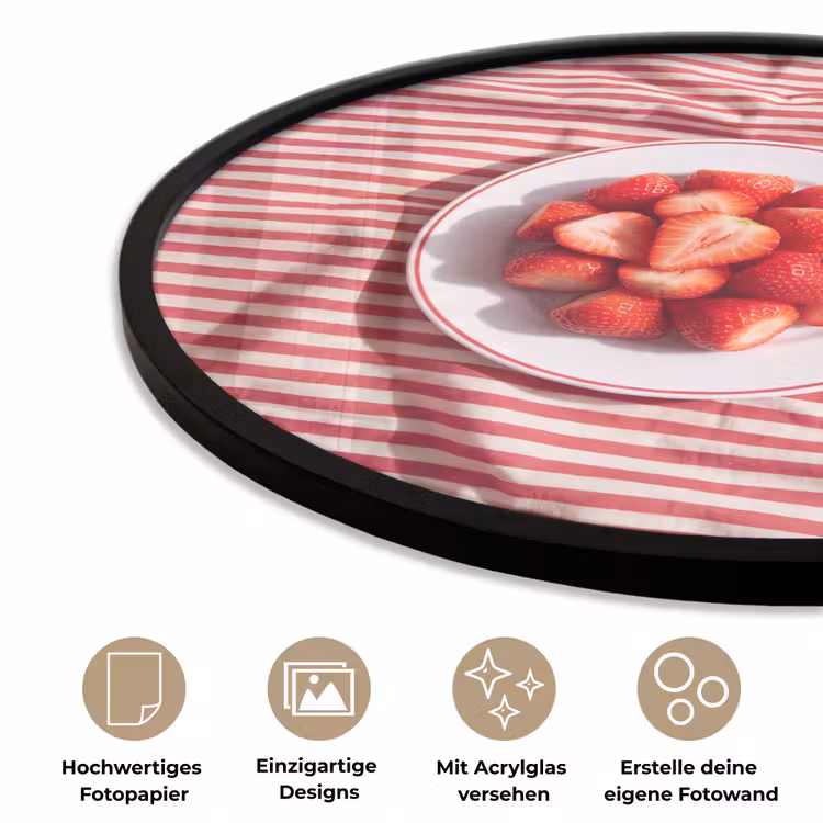 Eten - Aardbeien - Fruit - Zomer - Rood Fotolijst rond zonder passe partout klein -closeup_DE