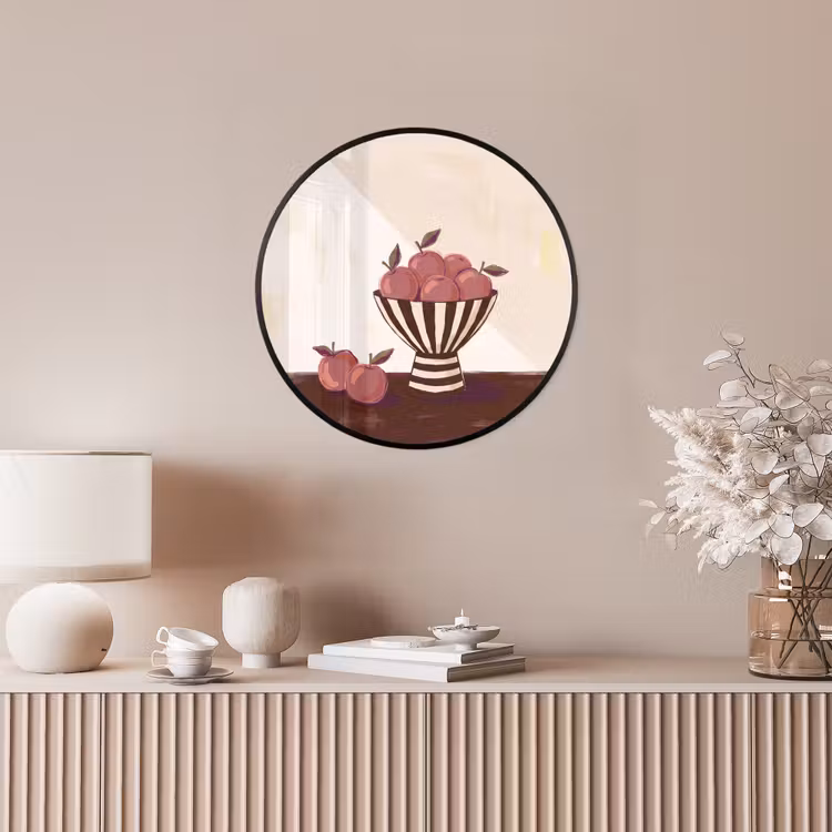 Eten - Schaal - Stilleven - Modern - Rood Fotolijst rond zonder passe partout klein -sfeer3
