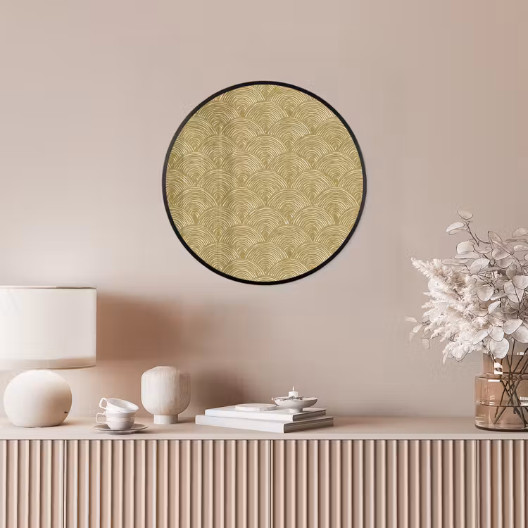Waaier - Geometrisch - Groen Fotolijst rond zonder passe partout klein 856 -sfeer3