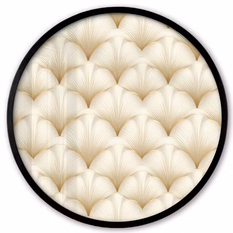 Waaier - Motief - Goud Fotolijst rond zonder passe partout klein 856 -3d