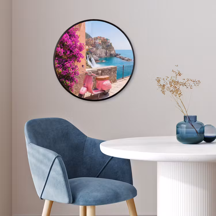 Voertuig - Roze - Kust - Zomer - Reizen Fotolijst rond zonder passe partout klein -sfeer2