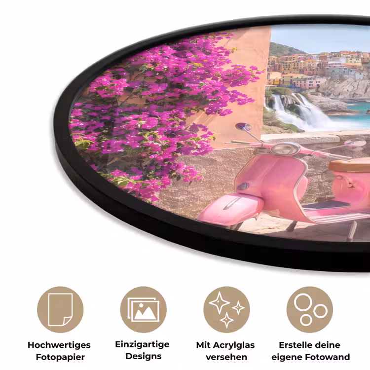 Voertuig - Roze - Kust - Zomer - Reizen Fotolijst rond zonder passe partout klein -closeup_DE