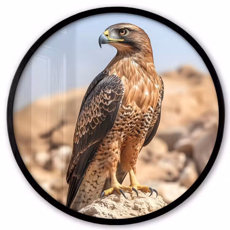 Valk - Vogel - Rots - Macht Fotolijst rond zonder passe partout klein -3d
