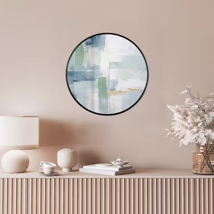 Verf - Moderne kunst - Abstract - Grijs Fotolijst rond zonder passe partout klein -sfeer3