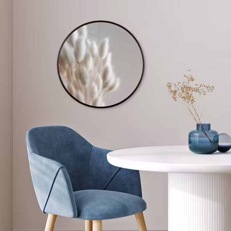 Pluimen - Beige - Minimalistisch Fotolijst rond zonder passe partout klein -sfeer2